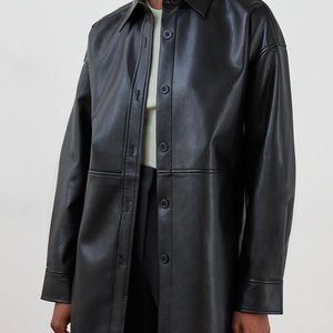 Babaton Pelli Vegan Leather Shirt Jacket